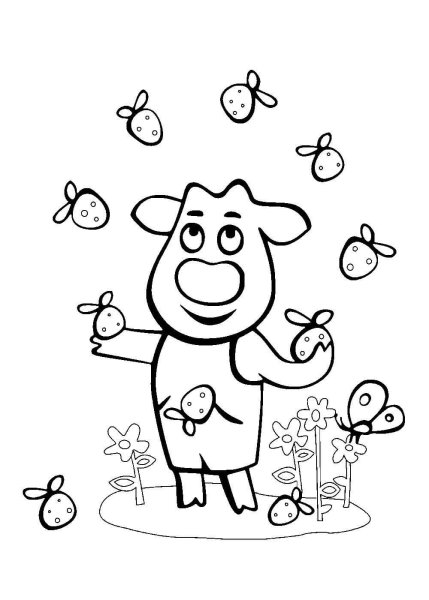Раскраски для детей оранжевая корова