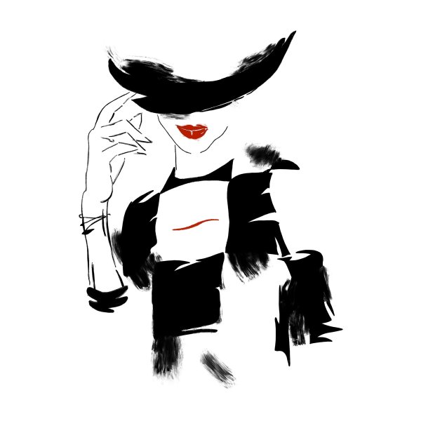 Силуэт леди в шляпе