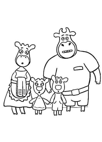 Раскраски для детей Буренка Даша