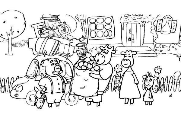 Оранжевая корова раскраска