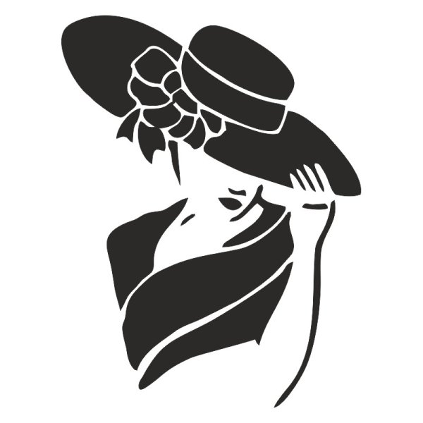 Дама в шляпе силуэт