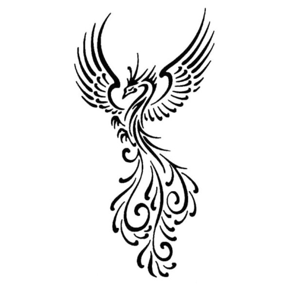 Птица Феникс тату эскизы