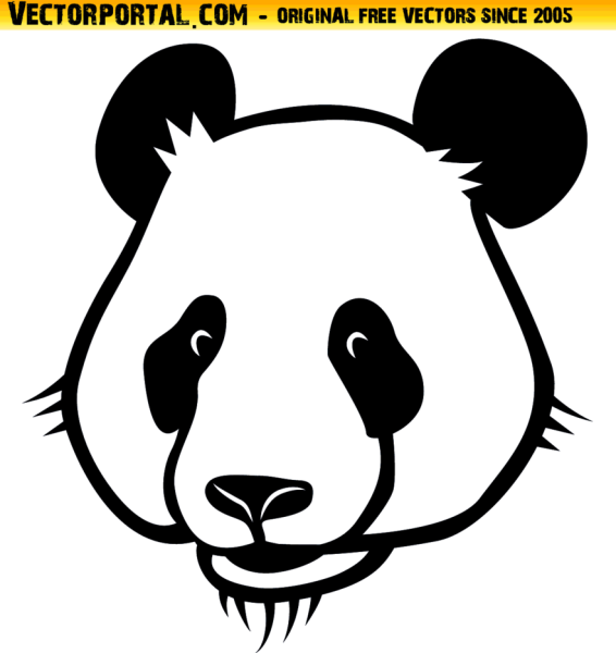 Панда морда силуэт