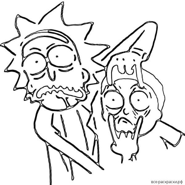 Раскраски Рик и Морти Рик