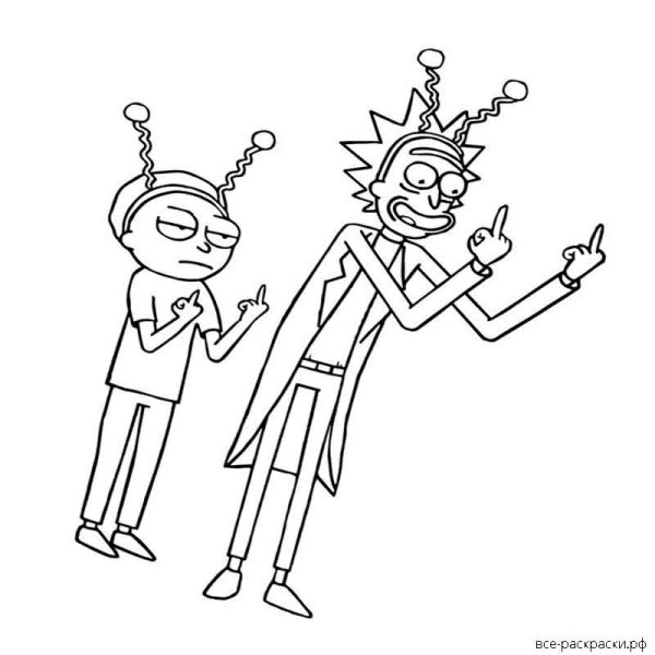 Рик и Морти раскраска