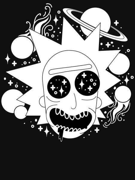 Рик и Морти Стикеры черно белые