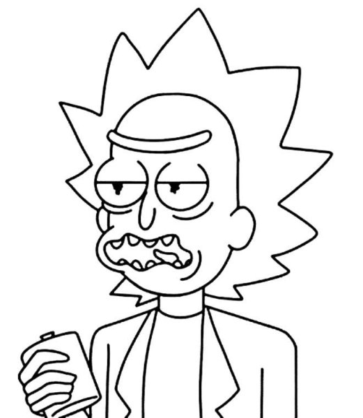 Рик и Морти чёрно белые