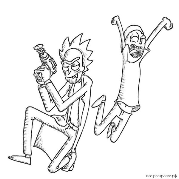 Рик и Морти чб