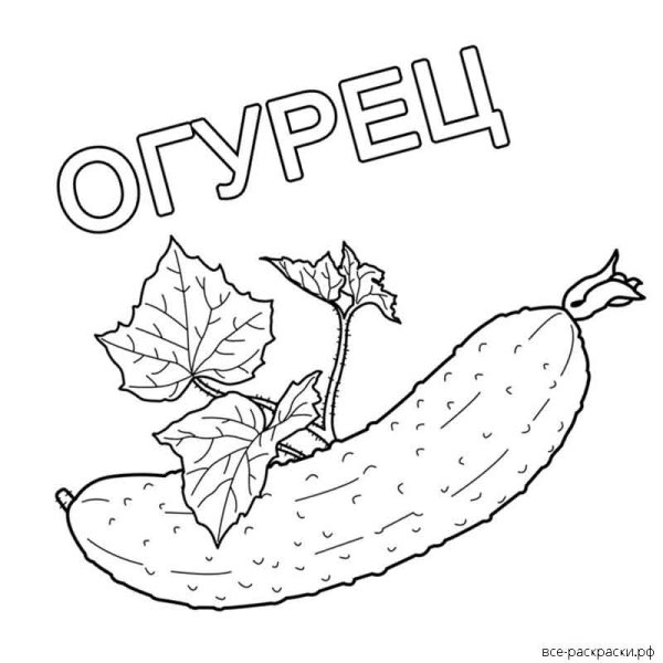 Огурец для раскрашивания детям