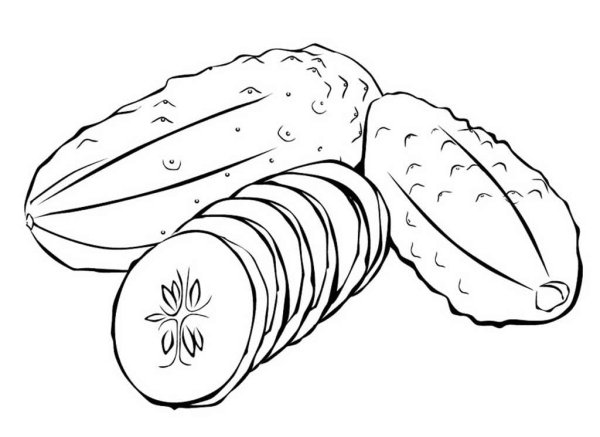 Огурец раскраска для детей