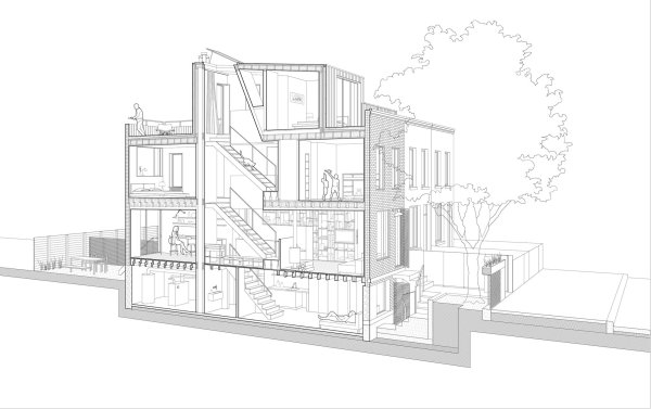 Современный дом в разрезе