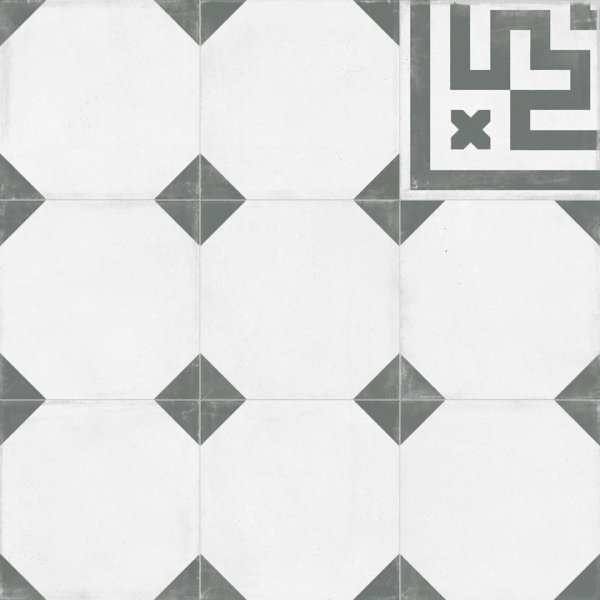 Белая плитка с черными ромбами