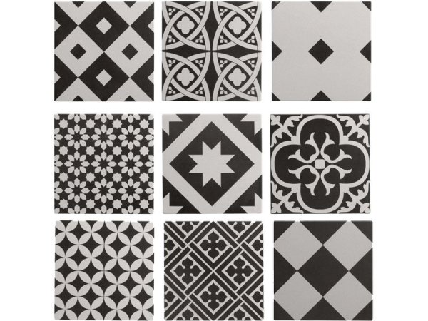 Черно белая плитка обои