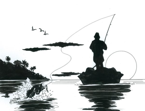 Рыбак эскиз