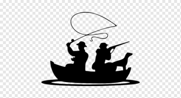 Рыбак в лодке силуэт