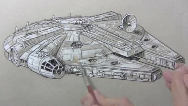 Сокол тысячелетия карандашом