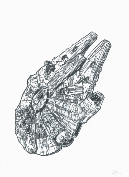 Тысячелетний Сокол карандашом