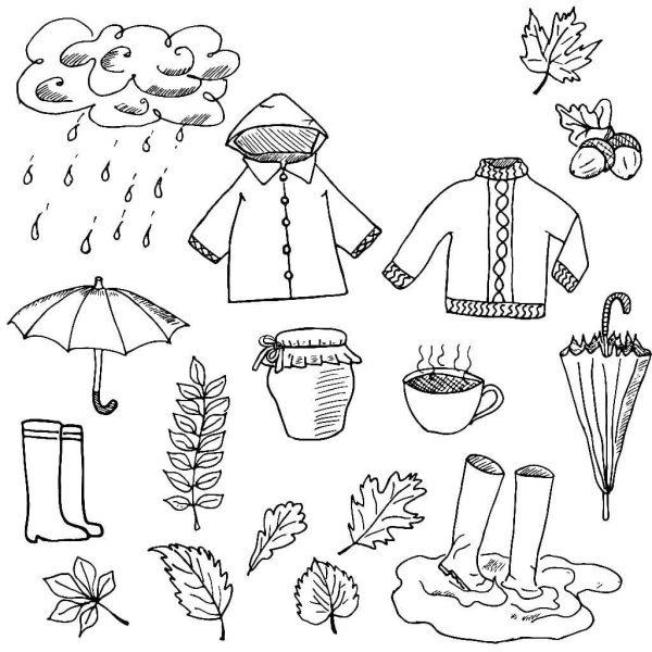 Раскраски осень для детского сада