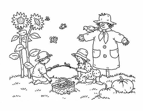 Осенняя раскраска