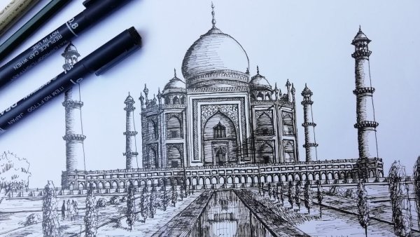 0000000395 Гравюра Тадж-Махал