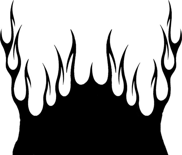 Языки пламени черно белые