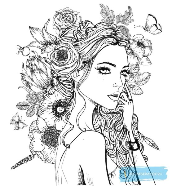 Графика девушка черно белая