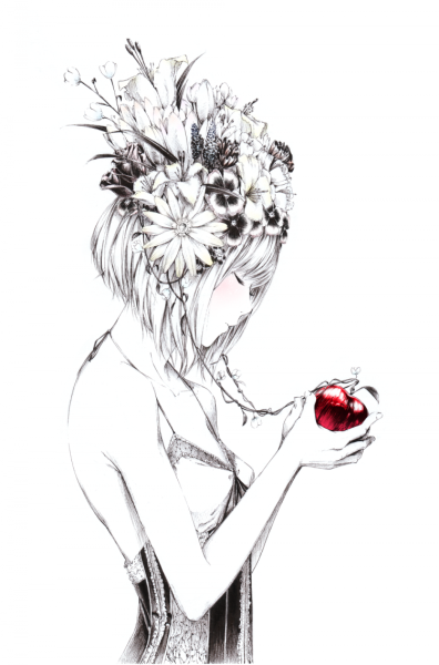 Венок карандашом на голове