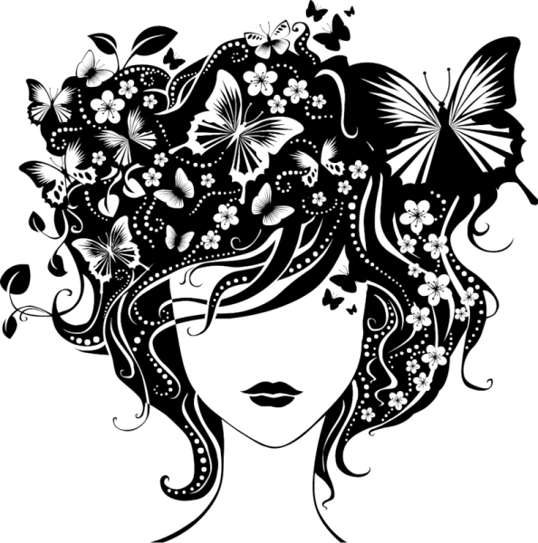 Девушка в белом нарисованная