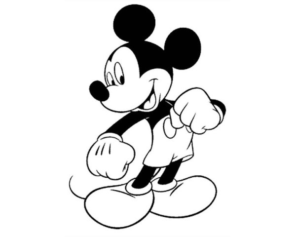 Микки Маус вектор черно белый