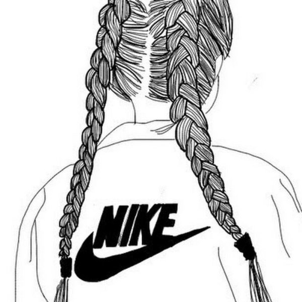 Девушка с косичками рисунок