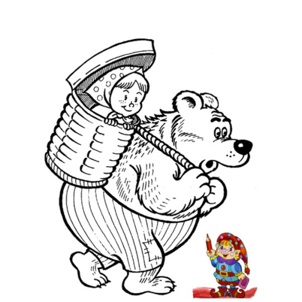 Маша и медведь сказка raskraska