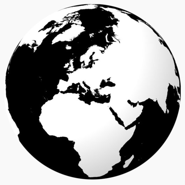 Земля черно белая стилизованная
