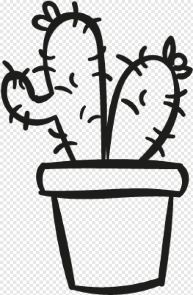 Раскраска Кактус в горшке