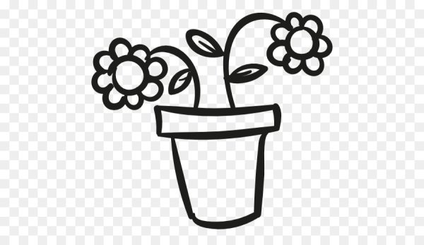Горшок с цветами вектор