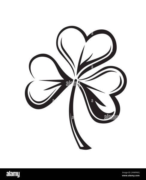 Тату Клевер трехлистный эскизы