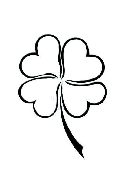 Тату Клевер четырехлистный эскизы