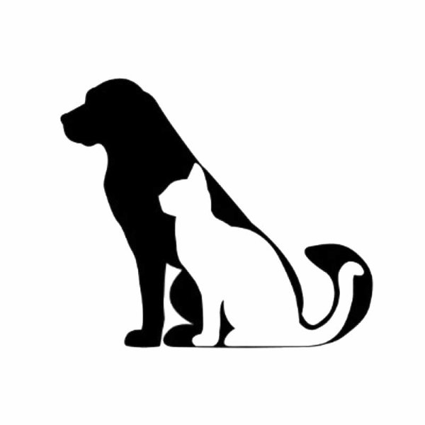 Силуэт кошки и собаки