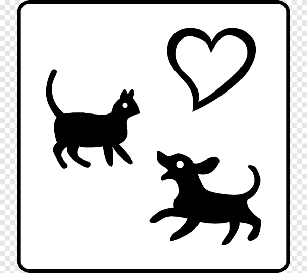 Силуэт кошки и собаки