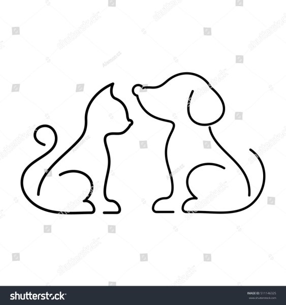 Трафарет кошки и собаки