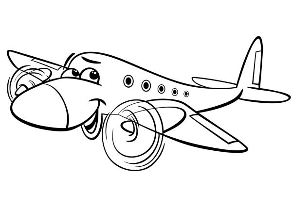 Самолетик детский черно белый