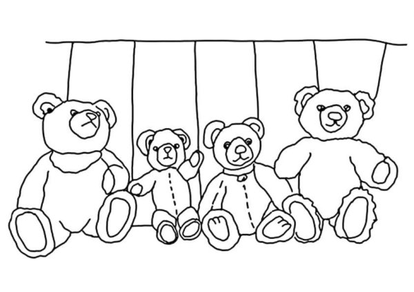 Семья медведей раскраска