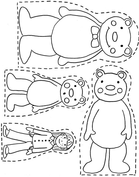 Раскраска. Три медведя