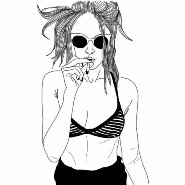 Рисунки для срисовки девушки