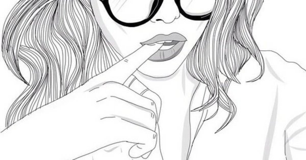 Девушка в очках рисунок