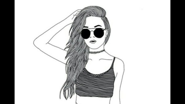 Девушка в очках черно белое