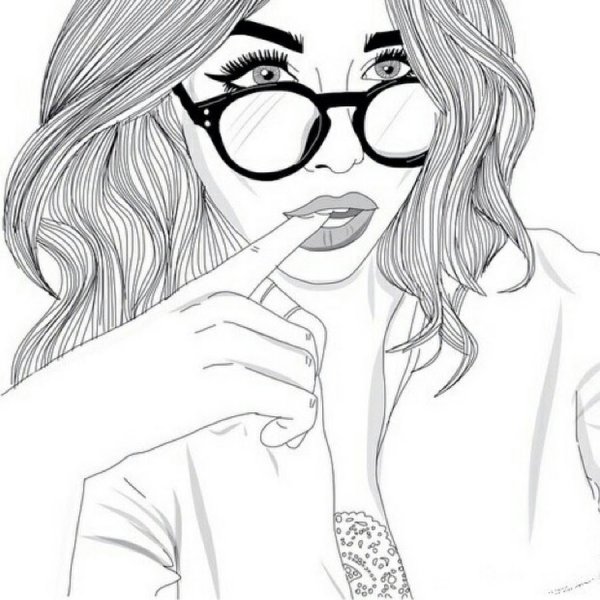 Девушка в очках рисунок