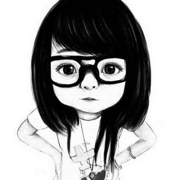 Арты девушек черно белые