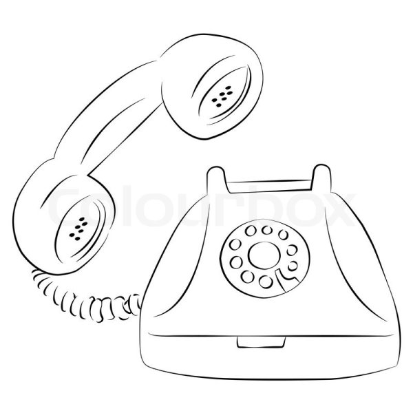 Трафарет телефона с трубкой для детей