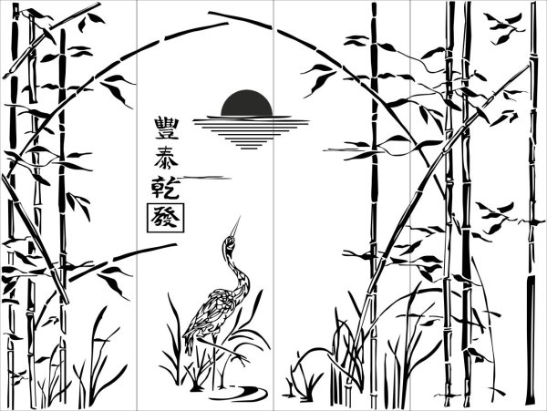 Трафарет в китайском стиле