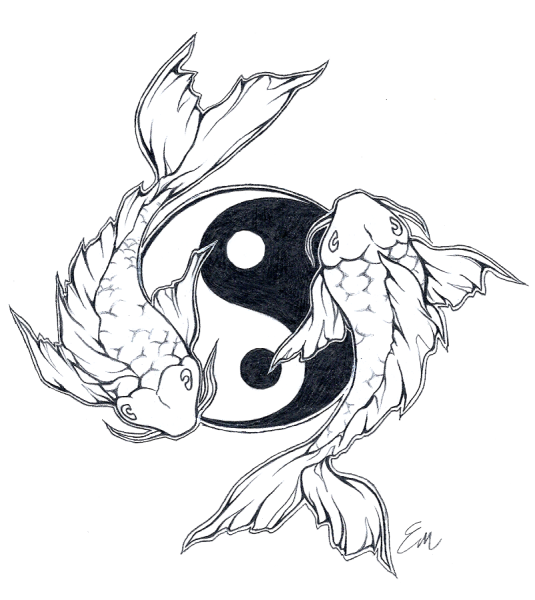 Карпы кои Инь и Янь